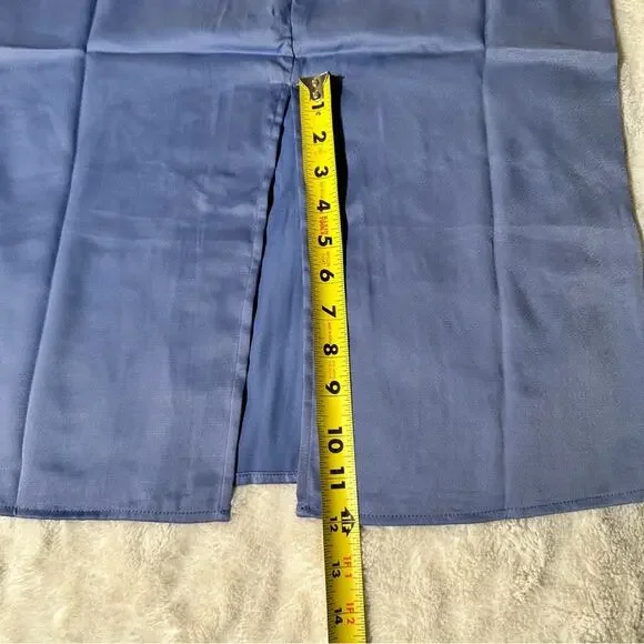 We Wore What Size 2 Silky Blue Dress Midi Draped Party Bridesmaid City Wedding - Picture 7 of 16